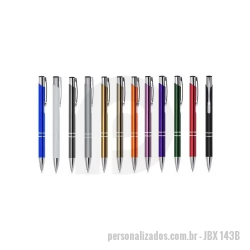Caneta metálica personalizada - Caneta metálica com carga esferográfica azul 1.0mm e acionamento por clique.