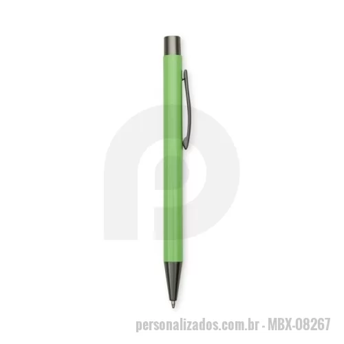 Caneta metálica personalizada - Essa caneta metálica é perfeita para tornar as anotações do dia a dia mais eficientes. Com acionamento por clique e carga esferográfica azul de 1.0mm, ela garante uma escrita suave e confortável em qualquer ocasião.