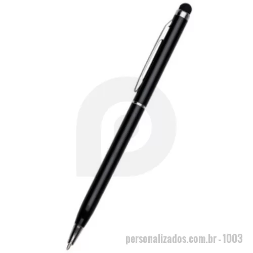 Caneta metálica personalizada - Caneta Metalica Com Touch Screen e acionamento por rotação
