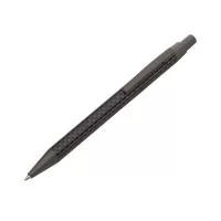 Caneta esferográfica em metal escrita azul.