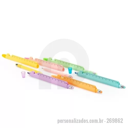 Caneta personalizada - Caneta Marca-Texto Multifunções