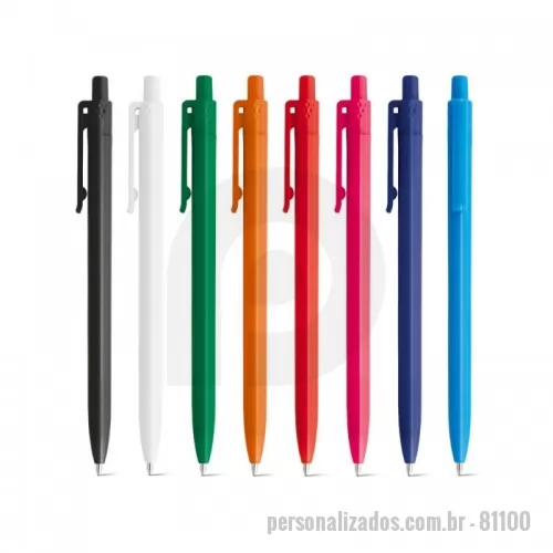 Caneta plástica personalizada - Esferográfica em ABS com acabamento brilhante. Até 1,5 km de escrita.