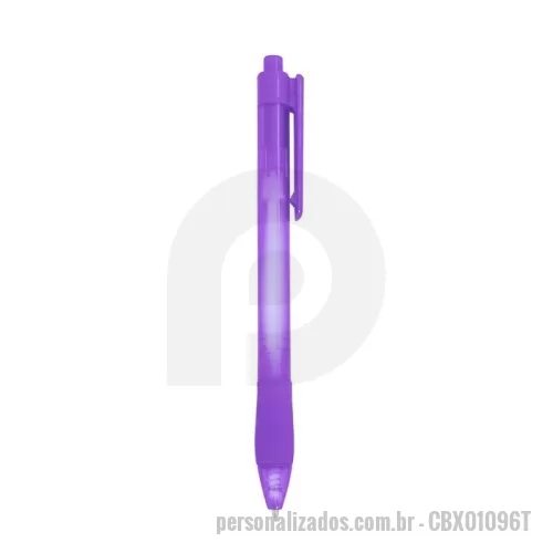 Caneta plástica personalizada - Caneta plástica Personalizada - CBX01096T - Caneta plástica com corpo leve e detalhe emborrachado para maior conforto na escrita. Conta com carga esferográfica azul de 1.0?mm e acionamento por clique. Ideal para uso corporativo ou promocional, com pedido mínimo de 50 peças.  Especificações:  Comprimento: 13,8?cm  Largura: 1,4?cm  Circunferência: 3,4?cm  Área para gravação: 4,2?cm x 1?cm  Peso aproximado: 8?g - 176053 - Caneta plástica