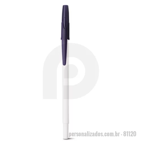 Caneta plástica personalizada - Caneta Esferográfica em PP com acabamento brilhante. Até 1,5 km de escrita. Produto certificado de acordo com a portaria Inmetro nº423 de 8/out/2021. ø8 x 151 mm