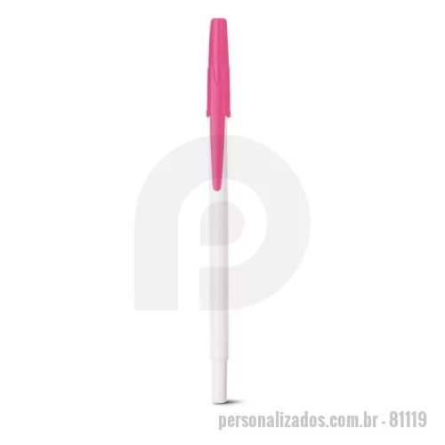 Caneta plástica personalizada - Caneta Esferográfica em PP com acabamento brilhante. Até 1,5 km de escrita. Produto certificado de acordo com a portaria Inmetro nº423 de 8/out/2021. ø8 x 151 mm