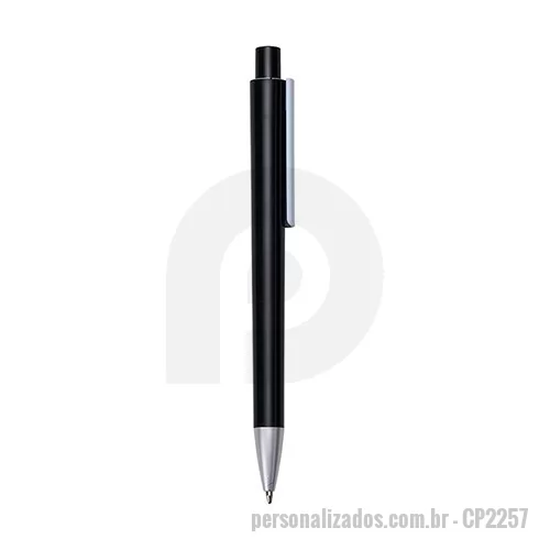 Caneta plástica personalizada - Caneta plástica com carga esferográfica azul 1.0 mm e acionamento por clique. Leve, prática e funcional, é ideal como brinde personalizado para eventos, ações promocionais ou uso no dia a dia. Disponível em várias cores, com área ideal para aplicação de logo.