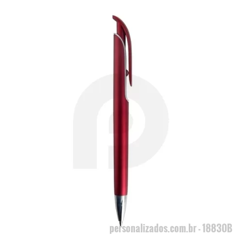 Caneta plástica personalizada - Caneta plástica com carga esferográfica azul 1.0 mm  e acionamento por clique.