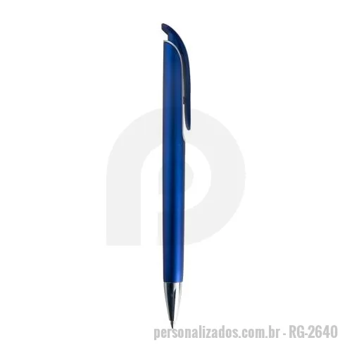 Caneta plástica personalizada - Caneta plástica com carga esferográfica azul e acionamento por clique.    OBS.: PEDIDOS MÍNIMO DE 50 PEÇAS!