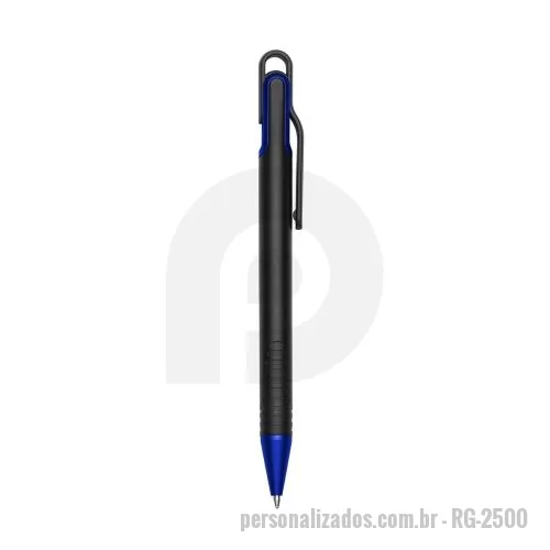 Caneta plástica personalizada - Caneta plástica com carga esferográfica azul e acionamento por clique.     OBS.: PEDIDOS MÍNIMO DE 50 PEÇAS!