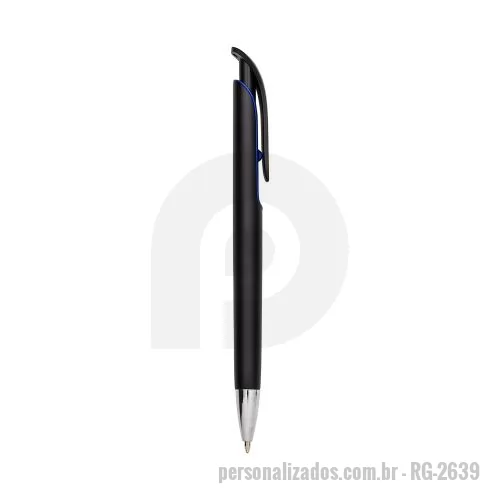 Caneta plástica personalizada - Caneta plástica com carga esferográfica azul e acionamento por clique.    OBS.: PEDIDOS MÍNIMO DE 50 PEÇAS!