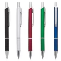 Descrição: Caneta plástica com carga esferográfica azul e acionamento por clique.   OBS.: PEDIDOS MÍNIMO DE 50 PEÇAS!  Altura :  14,9 cm  Largura :  1,4 cm  Medidas aproximadas para gravação (CxL):  4 cm x 0,8 cm  Peso aproximado (g):  8