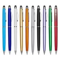 Caneta Plástica Touch  Descrição: Caneta plástica com ponta touch para interação em telas sensíveis ao toque. Possui acionamento por rotação e carga esferográfica azul de 1 mm, garantindo escrita leve e contínua. Excelente opção para brindes funcionais, econômicos e personalizáveis.  Observação: Pedido mínimo: 50 peças.  Especificações:  Material: Plástico  Touch: Sim, ponta touch screen  Acionamento: Rotação  Carga: Esferográfica azul – 1 mm  Largura: 1,3 cm  Comprimento: 13,6 cm  Área para gravação (CxL): 4,9 cm × 0,7 cm  Peso aproximado: 6 g