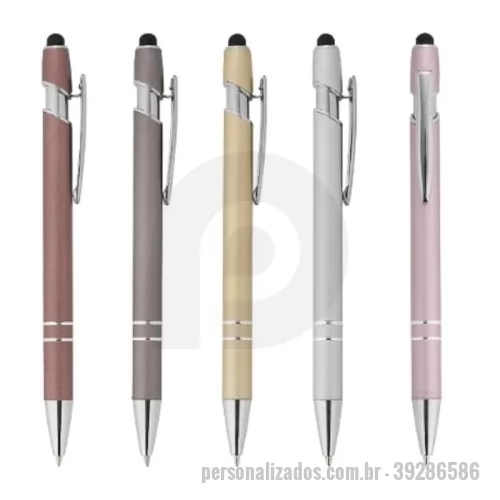 Caneta touch personalizada - **Sobre o Produto**  A **Caneta de Metal Personalizada com Gravação a Laser** é um brinde sofisticado, funcional e de excelente apresentação, ideal para empresas que desejam fortalecer sua marca de forma profissional.  Fabricada em metal de alta qualidade, possui acabamento elegante, escrita confortável e alta durabilidade, sendo uma ótima opção para eventos corporativos, ações promocionais, presentes para clientes, parceiros e colaboradores.  **Destaques do Produto**  * Material em metal resistente * Acabamento sofisticado * Escrita macia e confortável * Alta durabilidade * Ideal para brindes corporativos e promocionais  **Personalização**  A personalização é realizada por **gravação a laser**, garantindo um acabamento preciso, elegante e permanente. A gravação não descasca ou desbota, proporcionando maior valorização da marca.  **Vantagens da Gravação a Laser**  * Personalização durável * Alta definição de detalhes * Acabamento profissional * Visual premium  **Como Funciona** Após a 