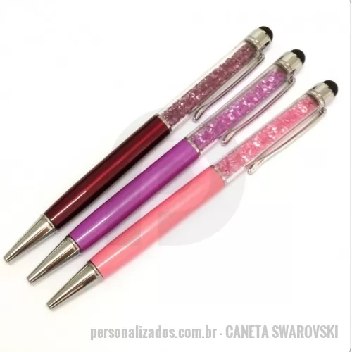 Caneta touch personalizada - caneta swarovski