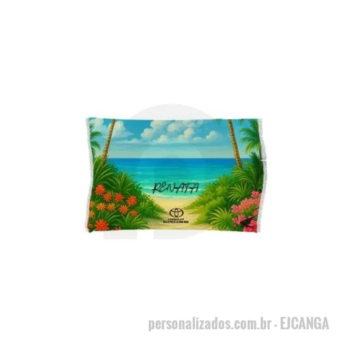 Canga personalizada - Canga personalizada em transfer por sublimação sobre tecido Oxfordine sem limite de cores duráveis sem desbotar com imagens em alta definição, acabamento de costura nas bordas, medindo 1,0 metro X 1,40 cm. é entregue embalada individualmente em saco plástico.