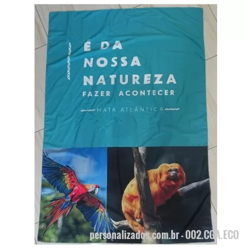 Canga personalizada - Canga Ecológica em Microfibra PET reciclado, impressão em sublimação total em um dos lados.