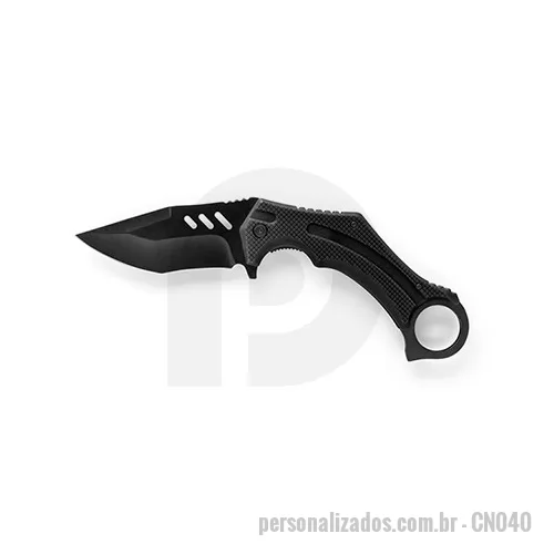Canivete personalizado - Canivete dobrável brinde personalizado, feito em aço inox com cabo em plástico resistente. Com design compacto e funcional, é ideal para atividades ao ar livre, acampamentos e uso diário. Sua lâmina afiada garante praticidade e eficiência, enquanto o mecanismo dobrável facilita o transporte e armazenamento. Aberta: 230 x 40 x 10 mm - Fechada: 140 mm. Um brinde versátil e útil para destacar sua marca.
