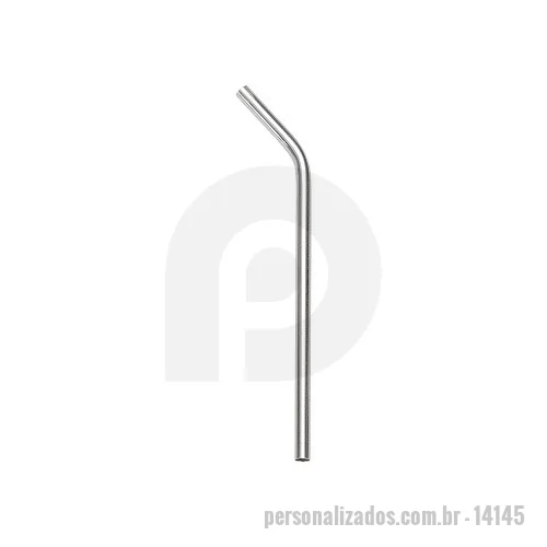 Canudo de Aço Inox personalizado - Canudo curvado 150mm em aço inox.