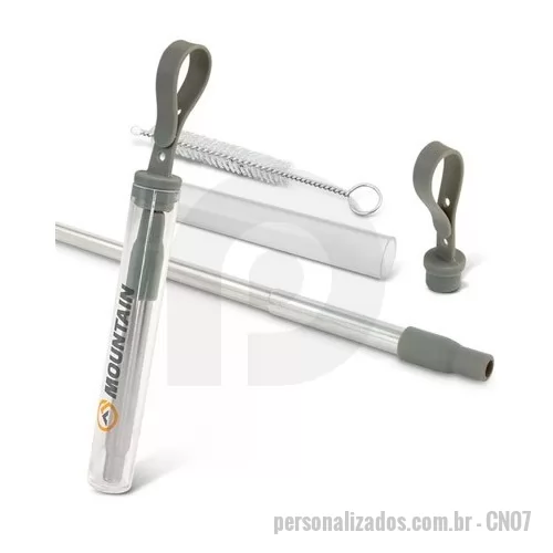 Canudo de Aço Inox personalizado - Kit Canudo com Embalagem Personalizado