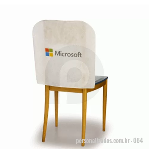 Capa para cadeira personalizada - Capa para cadeira feita em TNT branco, logo frontal com cinco cores aplicado em silk screen. 
