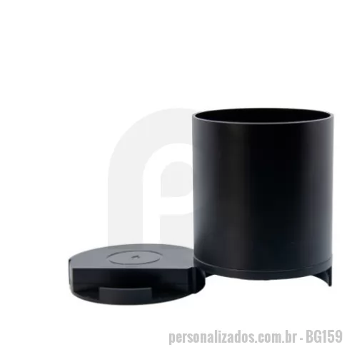 Carregador de celular personalizado - Porta-caneta em alumínio, com HUB e carregador de celular por indução.