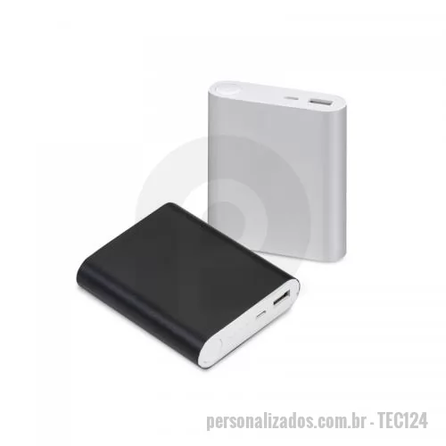 Carregador portátil USB personalizado - Carregador portátil USB Personalizado - TEC124 - Carregador Power Bank 3400mAh Personalizado - 119614 - Carregador portátil USB