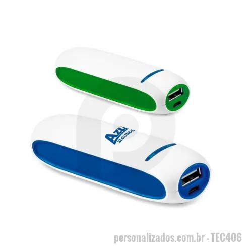 Carregador portátil USB personalizado - Carregador Portátil Power Bank 1800mAh Personalizado