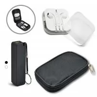 Kit com Carregador Power Bank bateria e Fone de Ouvido