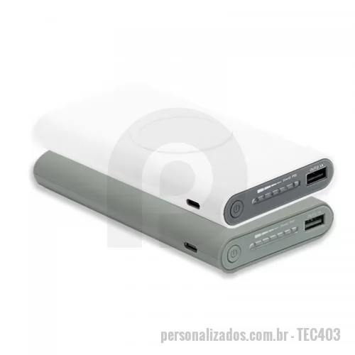 Carregador Wireless personalizado - Carregador Portátil Wireless 11000maH