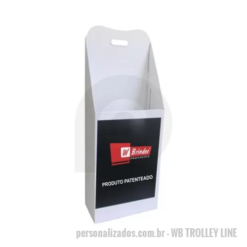 Carrinhos para feiras e eventos personalizado - Carrinhos Econômicos para Feiras e Eventos em Papelão Ondulado, Linha Branco e Pardo - TROLLEY BAG , Impressão em Adesivo Autocolante .