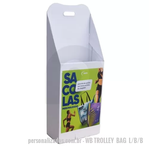 Carrinhos para feiras e eventos personalizado - Carrinho Modelo ECÔNOMICO, para feiras e eventos em Papelão Micro ondulado  - Modelo C5 Vira Caixa/ Or ganizer ,  com adesivo autocolante em PVC e  Impressão Digitla UV. ( Linha Branca / Branco).