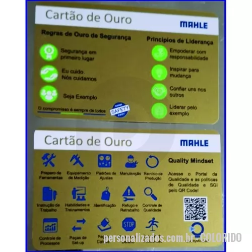 Cartão personalizado - Cartões Politica de trabalho em PVC 0,50 / 0,70 mm Laminado ou sem laminação, 