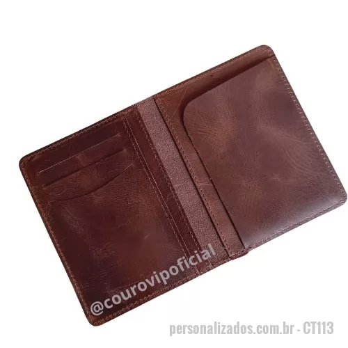 Carteira personalizada - Carteira Couro Slim Personalizado Com 3 encaixes para cartões, um bolso para CNH e uma aba para encaixe de RG