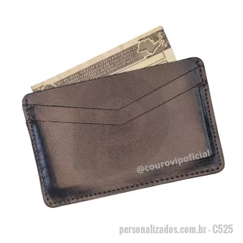 Carteira personalizada - CARTEIRA SLIM EM COURO PERSONALIZADO  