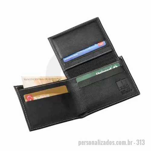Carteira personalizada - Carteira com porta cartão e porta nota