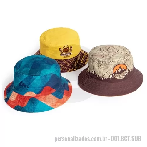 Chapéu Bucket personalizado - Chapeu Bucket com Impressão total, idela para clientes com Pantones específicos.  Somos especializados na fabricação de grandes quantidades e prazos urgentes.p