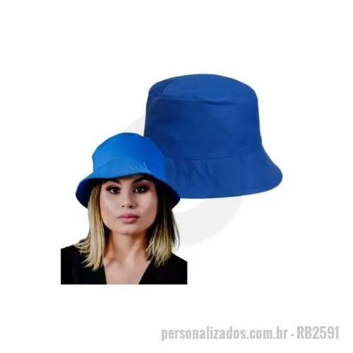 Chapéu Bucket personalizado - FICHA TÉCNICA – CHAPÉU BUCKET  Produto: Chapéu Bucket / Pescador Estilo: Aba curta 360° Materiais 	• Tecido: Brim leve - Microfibra Características Construtivas 	• Copa cilíndrica estruturada 	• Aba curta com pesponto múltiplo 	• Costuras reforçadas 	• Acabamento interno com viés Personalização Gravação: Bordado - Silk - Sublimação..
