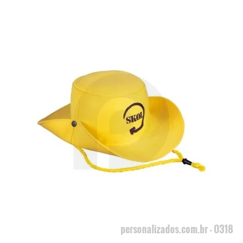 Chapéu personalizado - Chapéu Safari personalizados confeccioando em brim ou microfibra. Com cordao e pingente. Botao ouro velho. Personalizado com silk ou bordado