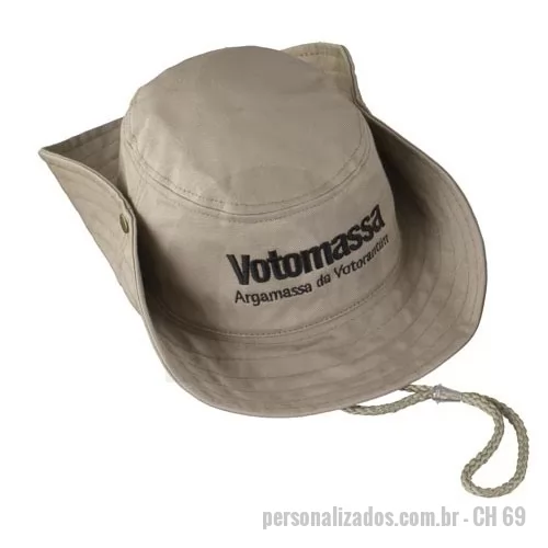 Chapéu personalizado - chapeu Australiano em tecido brim com cordão.