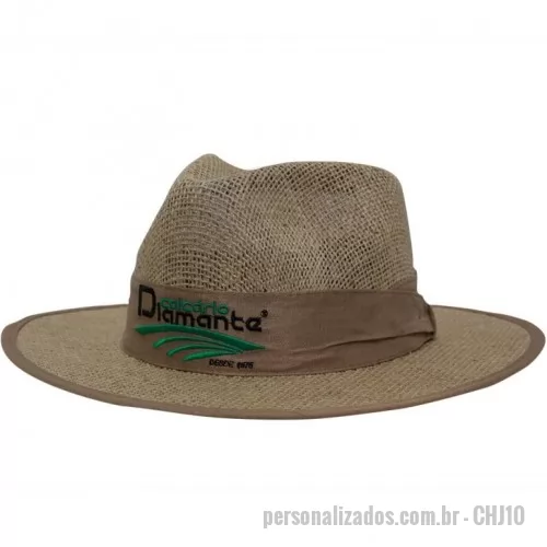 Chapéu personalizado - chapéu em Juta Austraiana natural, com forro