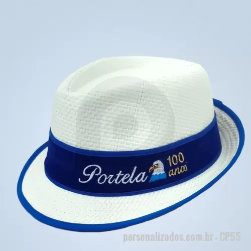 Chapéu personalizado - Chapeu panama com fita em veludo bordado.