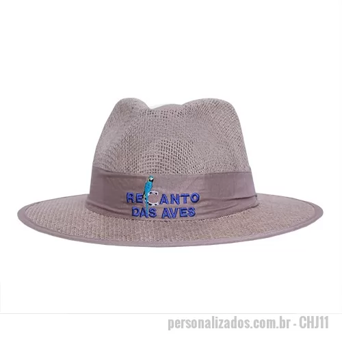 Chapéu personalizado - Chapéu de Juta Natural com Logotipo frontal