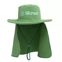 Chapéu australiano em tecido brim com proteção de pescoço e corão e logotipo silk screen ou bordado