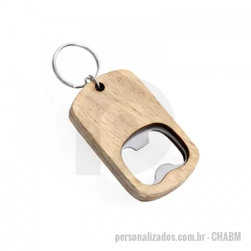 Chaveiro com abridor de garrafa personalizado - Chaveiro Abridor Madeira
