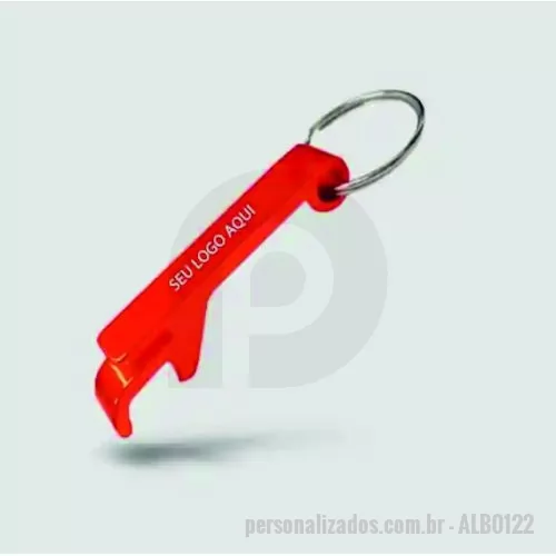 Chaveiro com abridor de garrafa personalizado - Personalize seu chaveiro abridor de garrafas e deixe suas chaves mais estilosas e funcionais! Material: Metal resistente; Tamanho: 11 x 60 x 15 mm;  Compacto e leve; Todas as Cores Disponíveis; Chaveiro de abridor de garrafas ótimo para brindes;