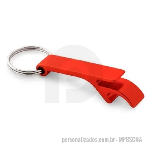 Chaveiro com abridor de garrafa personalizado - Chaveiro abridor de garrafa uma gravação silk uma cor.