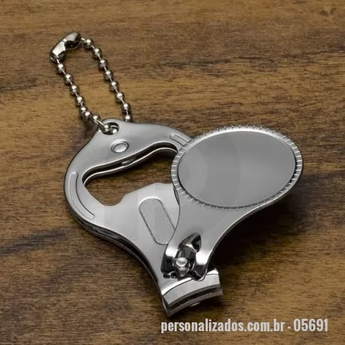 Chaveiro com abridor de garrafa personalizado - Chaveiro Metal 3 em 1
