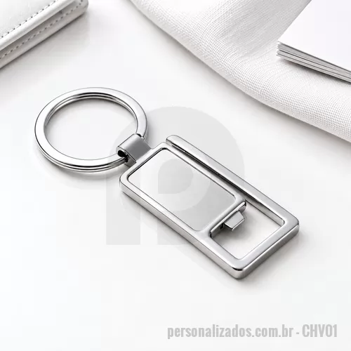 Chaveiro com abridor de garrafa personalizado - Chaveiro em Metal com Abridor