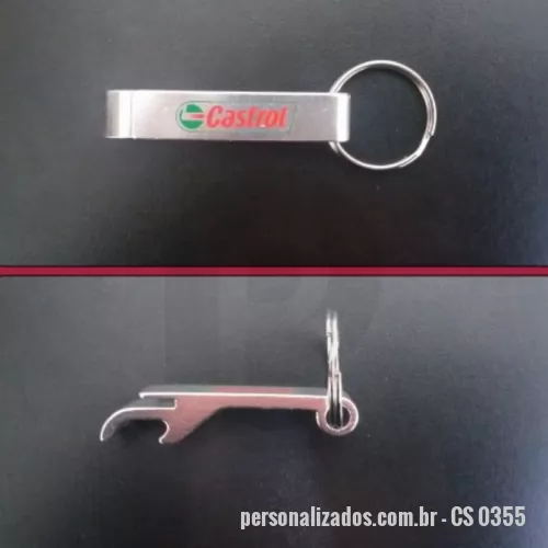 Chaveiro com abridor de garrafa personalizado - Chaveiro de Metal com abridor de lata e garrafa.