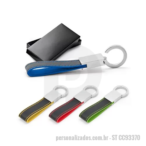 Chaveiro de couro ou sintético personalizado - Chaveiro de Couro Colorido Personalizado